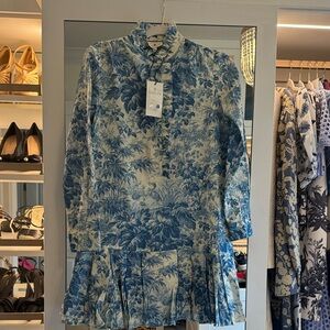 Tuckernuck Blue and Cream Floral Mini Dress